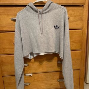 Adidas vintage crop hoodie